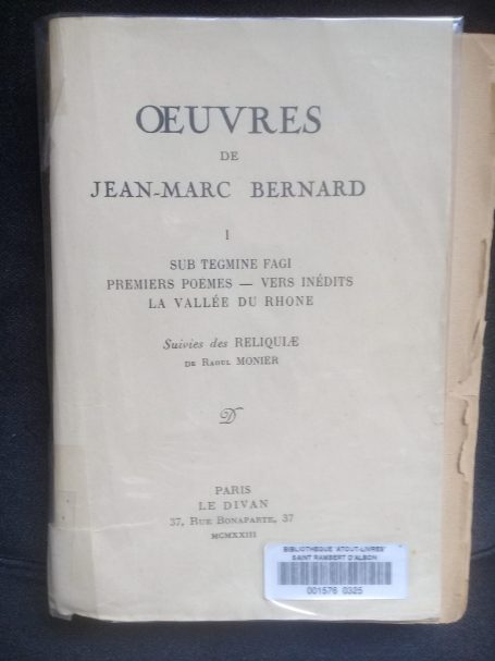 Jean-Marc Bernard : Un poète dauphinois enraciné à Saint-Rambert-d’Albon